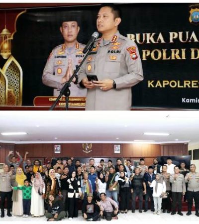 Photo : Kapolresta Barelang, Kombes Pol.H.Ompusunggu, S.I.K., M.Si., didampingi Wakapolresta Barelang AKBP Fadli Agus, S.I.K., M.H., M.M., dan Pejabat Utama serta Jajaran, gelar  Buka Puasa Bersama Awak Media, di Aula Polresta Barelang, Kamis (20/03/25) - (r/Wati Sgn)