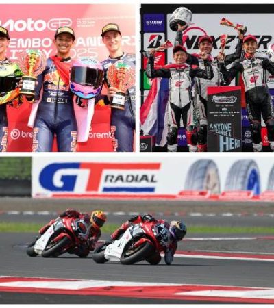 Foto : Pebalap Binaan PT Astra Honda Motor (AHM) kibarkan Merah Putih di Thailand dan Italia - (r/wati sgn)