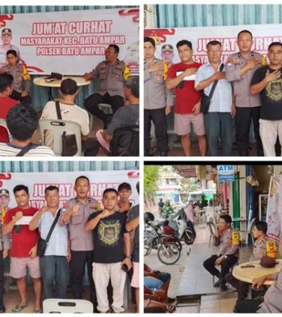 Foto : Kegiatan rutin Jumat Curhat Polsek Batu Ampar bersama warga Komplek Tanjung  Pantun, RT/RW.01/02, Sei Jodoh Batam, Jumat (11/07/25) - (r/wati sgn)
