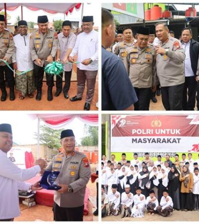 Foto : Kapolda Kepri, Resmikan Sanitasi dan penyerahan Tandon air di Pondok Pesantren Daarul Hikam, Patam Lestari, Sekupang, Batam, Rabu (09/07/25) - (r/wati sgn)