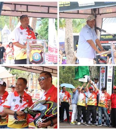 Foto : Kapolda Kepri Resmi membuka Kejuaraan Drag Race, Road Race dan Drag Bike dalam Rangka Hari Bhayangakara ke-79 Tahun 2025, di Sirkuit Temanggung Abdul Jamal, Batam, Sabtu (05/07/25) - (r/wati sgn)